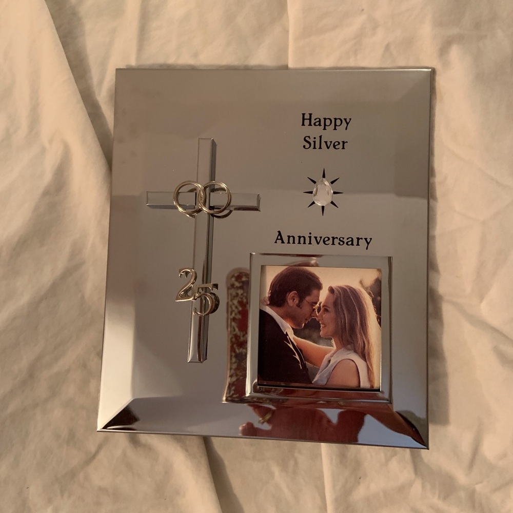 25th Wedding Anniversary Glass Picture Frame Gift New
